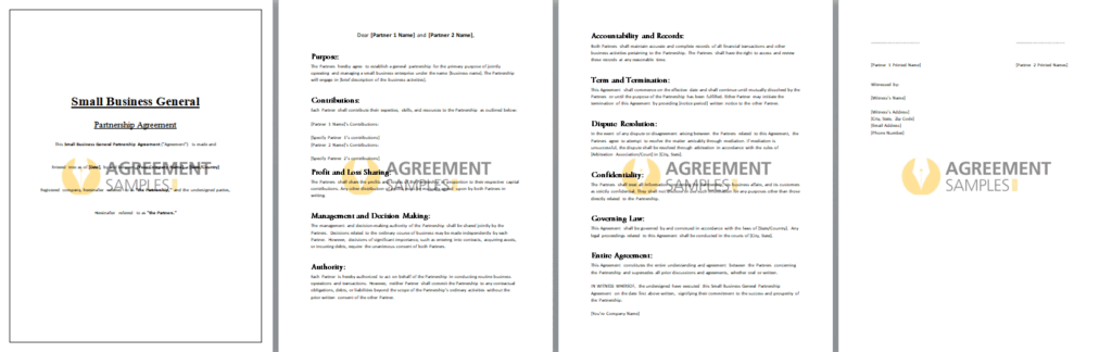 simple partnership agreement template
